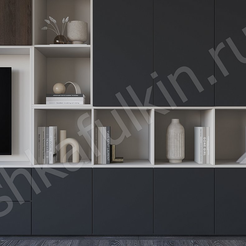 Изображение Стенка Нолти Темные Светлые Коричневый Древесный Черный Скандинавский  Спальня Под ТВ Для декора Для книг 10