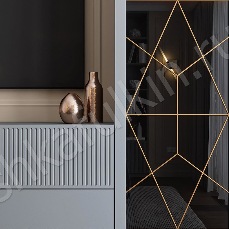 Стенка Квадро Белый Черный Цветной Темные Золото Современный 4х створчатые Спальня Под ТВ Для вещей 4