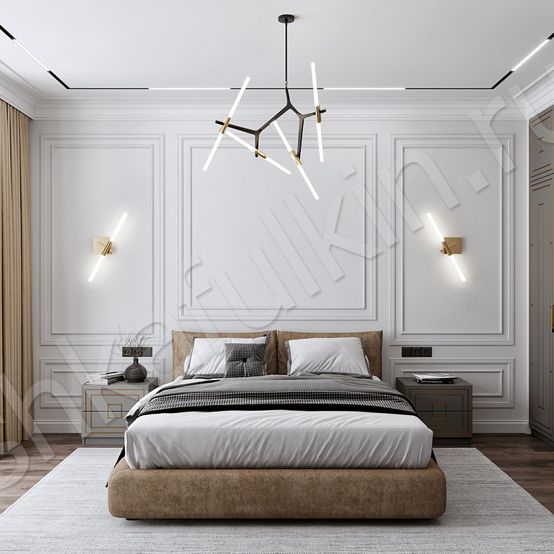 Изображение Гарнитур Дельта Золото Светлые Серый Модерн 4х створчатые Спальня Для вещей 4