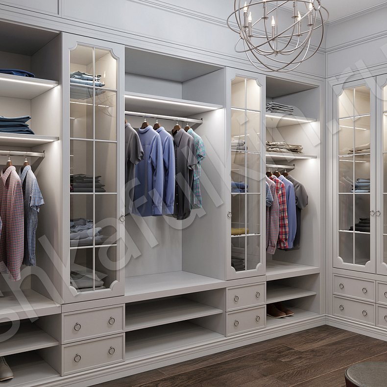 Гардеробная Джейн Белый Классика  Гардеробная Для вещей 3