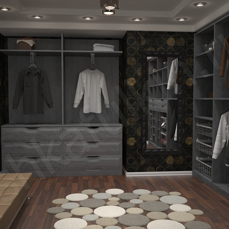 Гардеробная Мигель Темные Модерн  Гардеробная  1