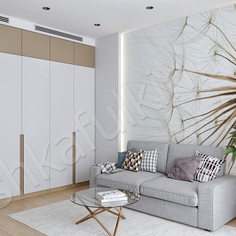 Изображение Распашной шкаф Ламо Белый Цветной Синий Современный 4х створчатые Гостиная Для вещей 4