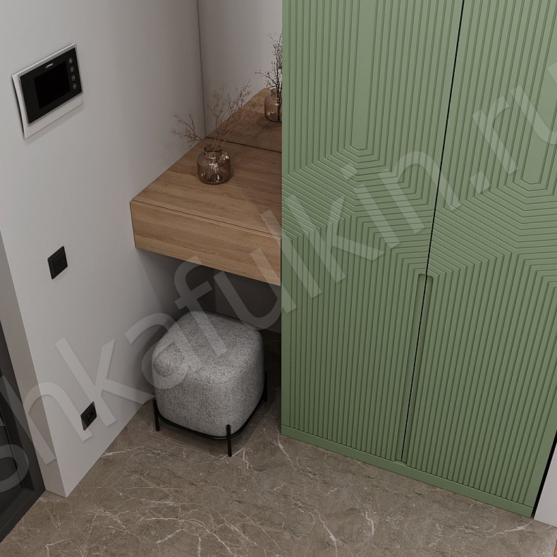 Изображение Прихожая Гринвуд Цветной Древесный Светлые Зеленый Модерн 2х створчатые Прихожая Для вещей 5