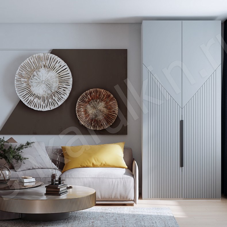 Шкаф 2 двери Фигаро Белый Модерн 2х створчатые Гостиная Для вещей 1