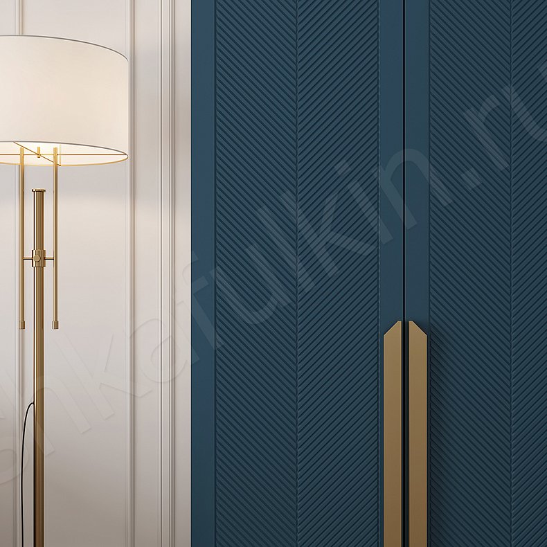 Угловой шкаф Анабэль Синий Цветной Темные  4х створчатые Гостиная Для белья Для вещей 3