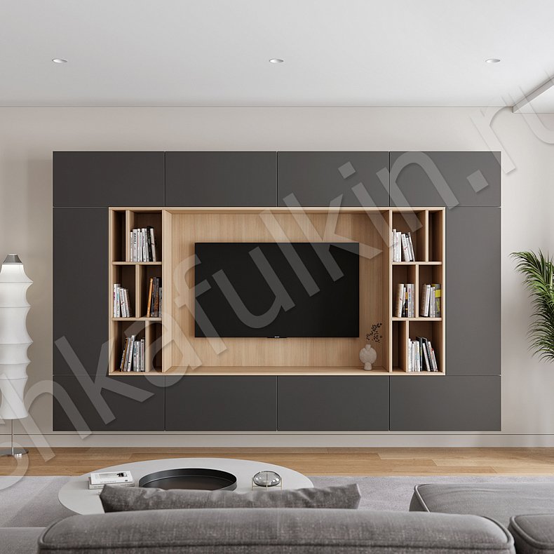 Стенка Нельсон Светлые Черный Древесный Серый Темные Минимализм  Гостиная Для книг Для декора Для посуды Под ТВ