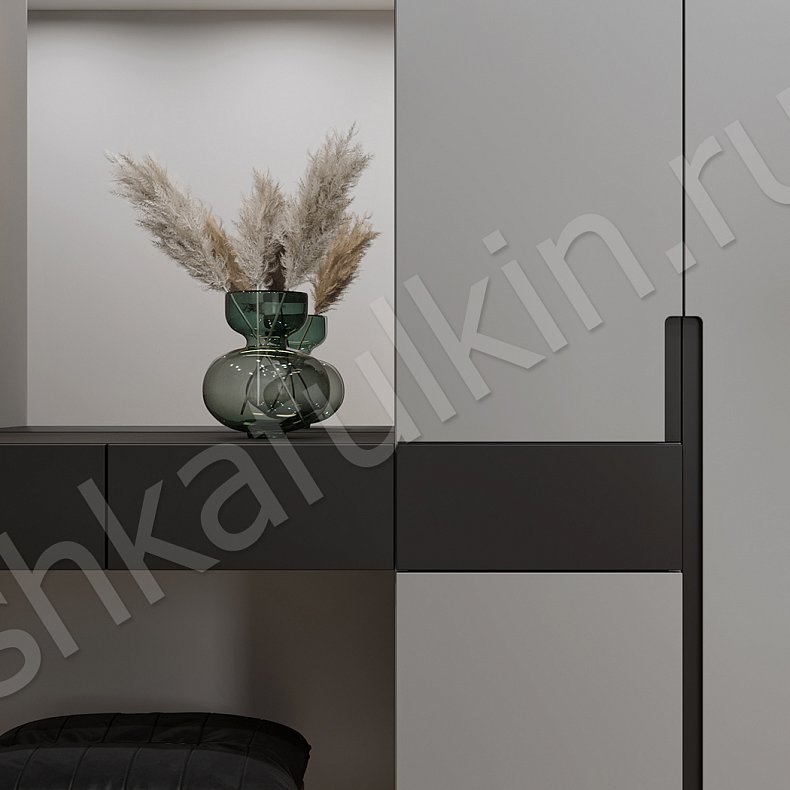 Прихожая Амиго Черный Светлые Серый Минимализм 4х створчатые Прихожая Для вещей 4