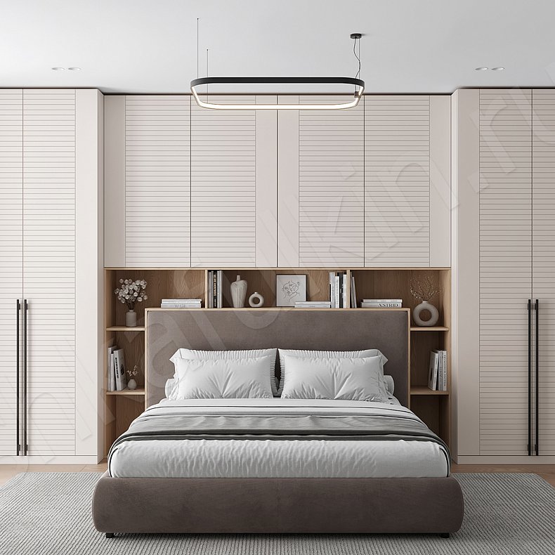 Гарнитур Континент Белый Светлые Современный 4х створчатые Спальня Для вещей