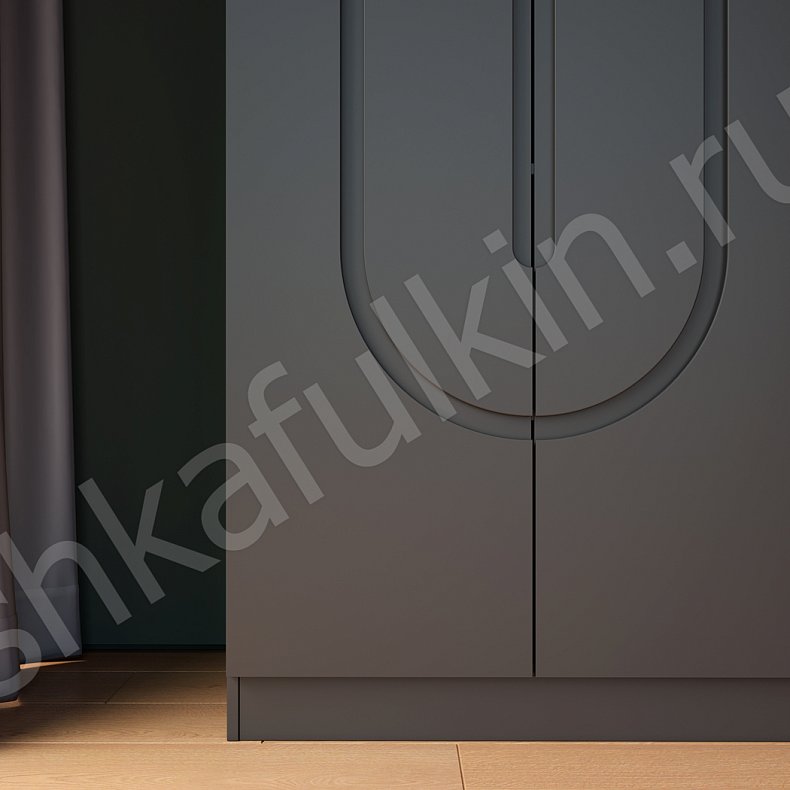 Изображение Шкаф Байт Черный Белый Современный 4х створчатые Гостиная Для вещей 9