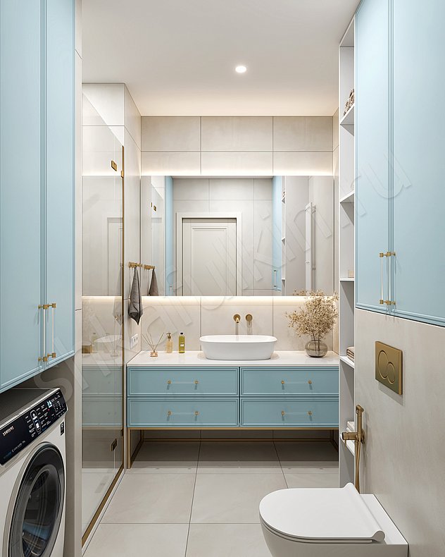 Мебель в ванную Минор Светлые Синий Цветной Классика   Для вещей