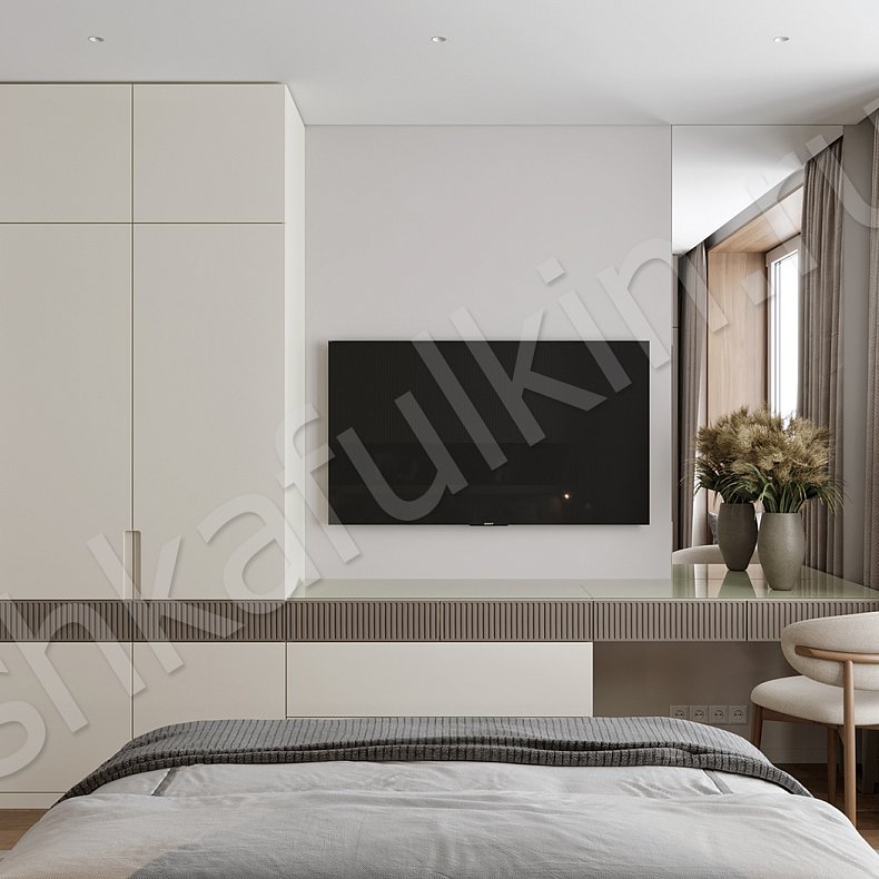 Гарнитур Марта Коричневый Светлые Современный 2х створчатые Спальня Для книг Под ТВ Для вещей