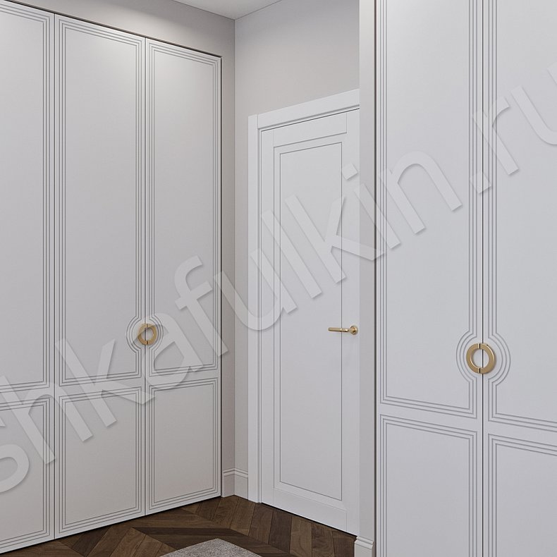 Изображение Встроенный шкаф Севилья Белый Светлые Неоклассика 6и створчатые Гостиная Для вещей 1