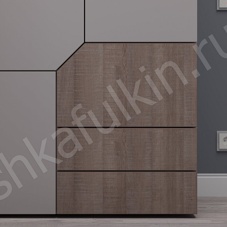 Изображение Шкаф Сонум Темные Светлые Серый Коричневый Древесный Черный Скандинавский 2х створчатые Гостиная Для вещей Для белья 13