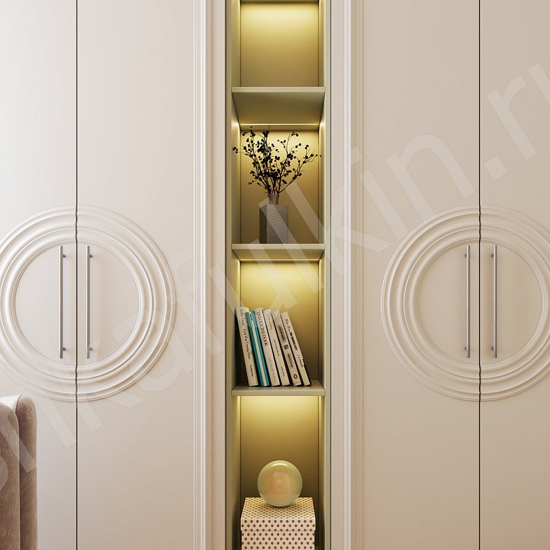 Изображение Детская Санмарино Белый Светлые Неоклассика 4х створчатые Детская Для книг Для декора Для вещей 2