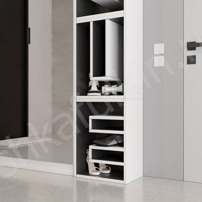 Изображение Прихожая Азимут Светлые Белый Современный 2х створчатые Прихожая Для вещей 5