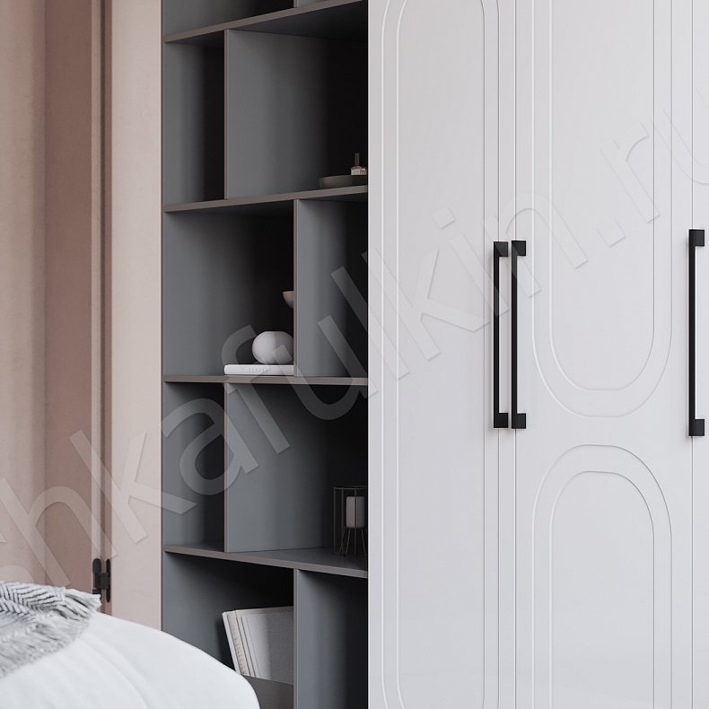 Шкаф Лантерри Белый Скандинавский 3х створчатые Спальня Для вещей 3