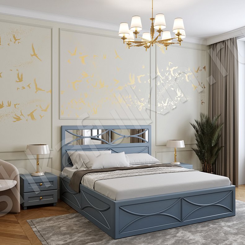 Гарнитур Люсия Черный Светлые Синий Цветной Белый Неоклассика 6и створчатые Спальня Для вещей 15