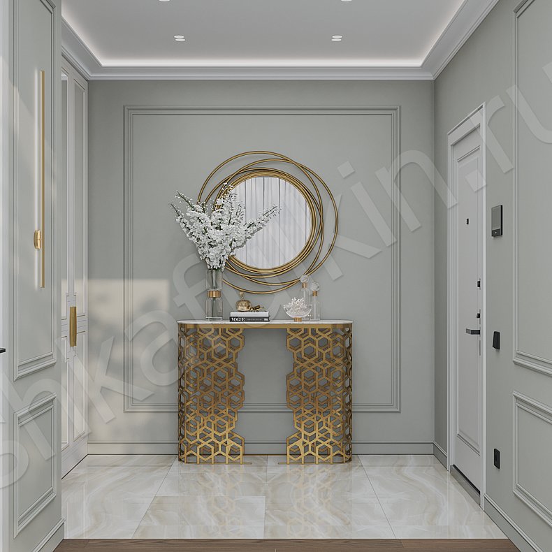 Прихожая Аурелия Светлые Белый Классика 4х створчатые Прихожая Для вещей 7