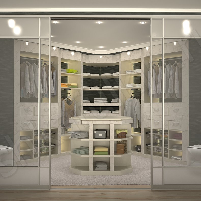 Гардеробная Сагрия Белый Модерн  Гардеробная 