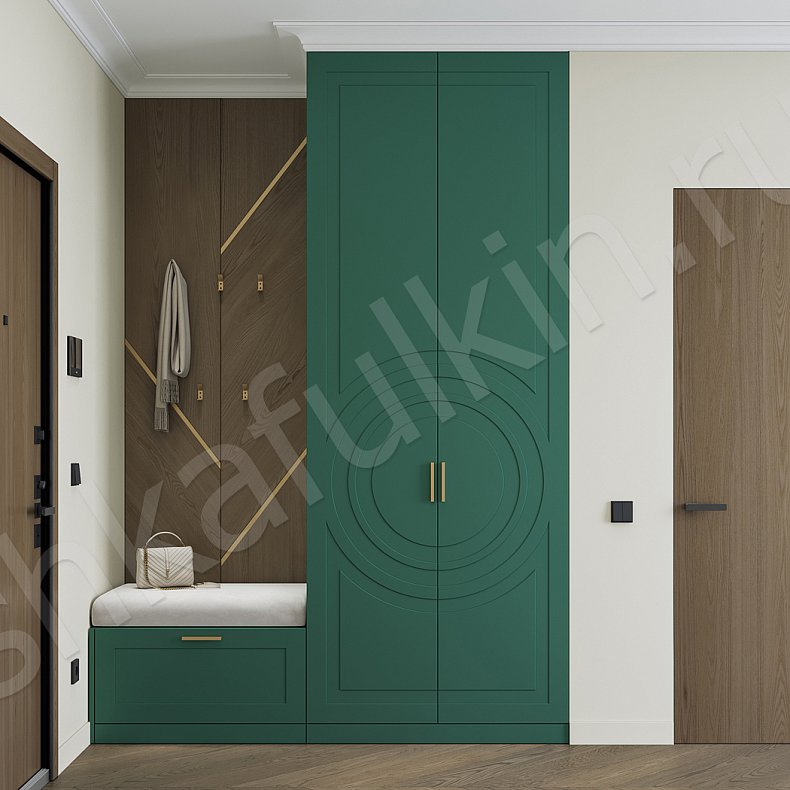 Прихожая Линдор Серый Цветной Светлые Темные Зеленый Современный 2х створчатые Прихожая Для вещей 2