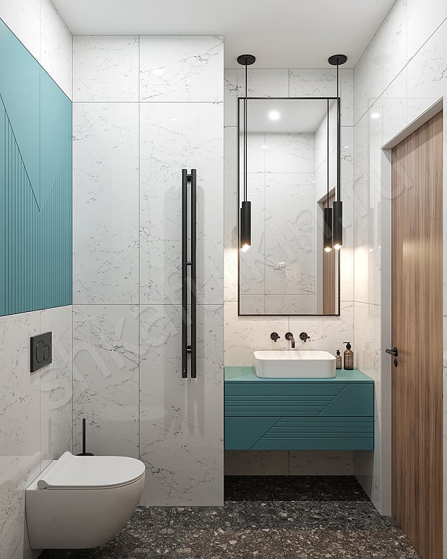 Мебель в ванную Фигаро Цветной Синий Светлые Модерн   Для вещей