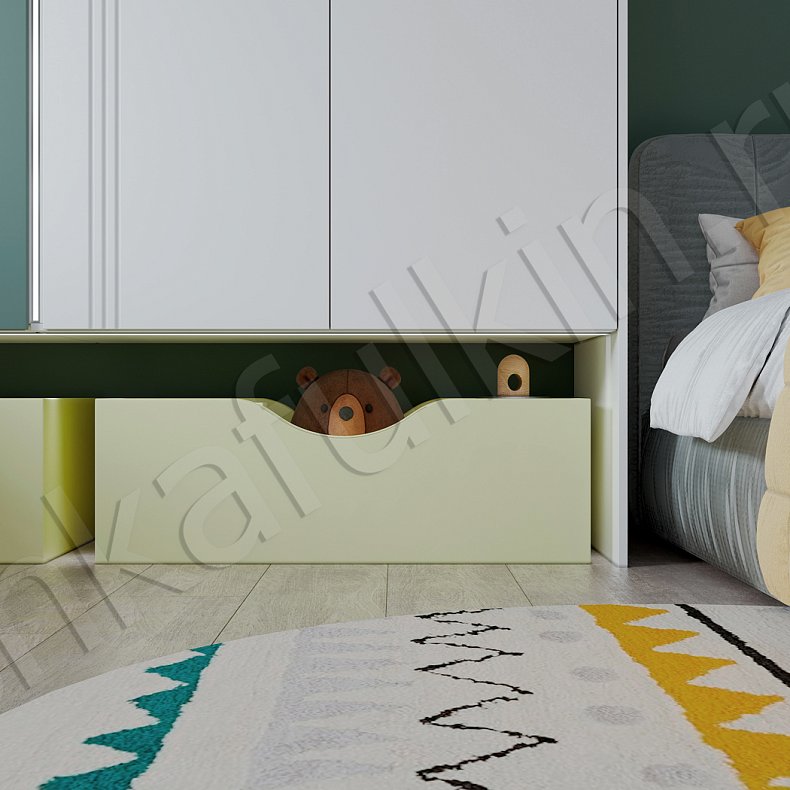 Изображение Детская Контерри Цветной Современный 3х створчатые Детская Для книг Для вещей 4