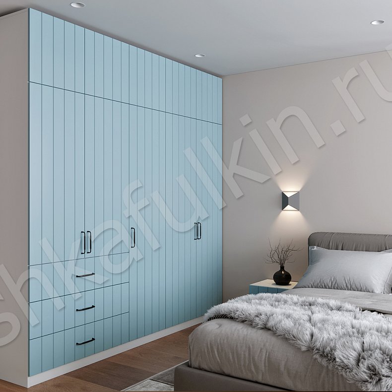 Изображение Гарнитур Кайрос Цветной Серый Синий Светлые Современный 5и створчатые Спальня Для вещей 1
