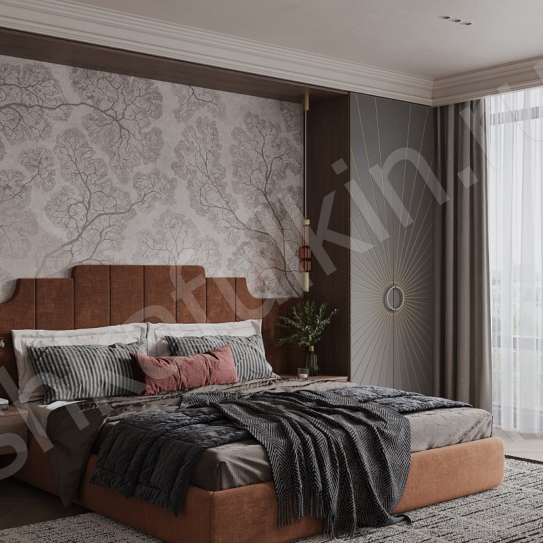 Гарнитур Санима Темные Золото Современный 4х створчатые Спальня Для вещей 1