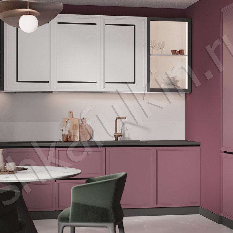 Изображение Кухня Маджента Белый Цветной Розовый Светлые Неоклассика Для декора Для посуды 2