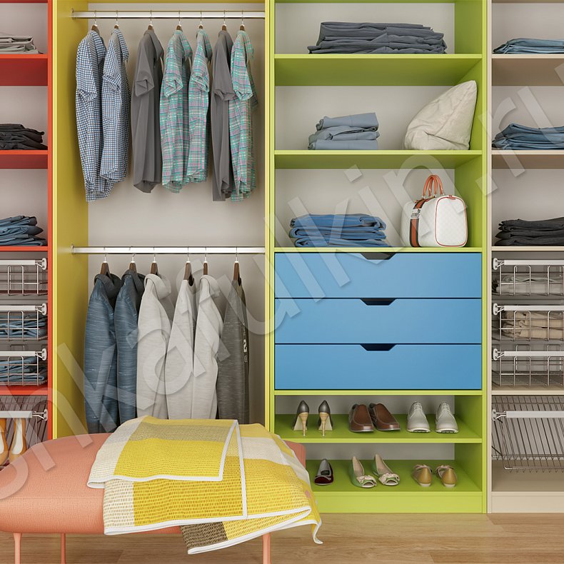 Гардеробная Фантазия Цветной Современный  Гардеробная  2