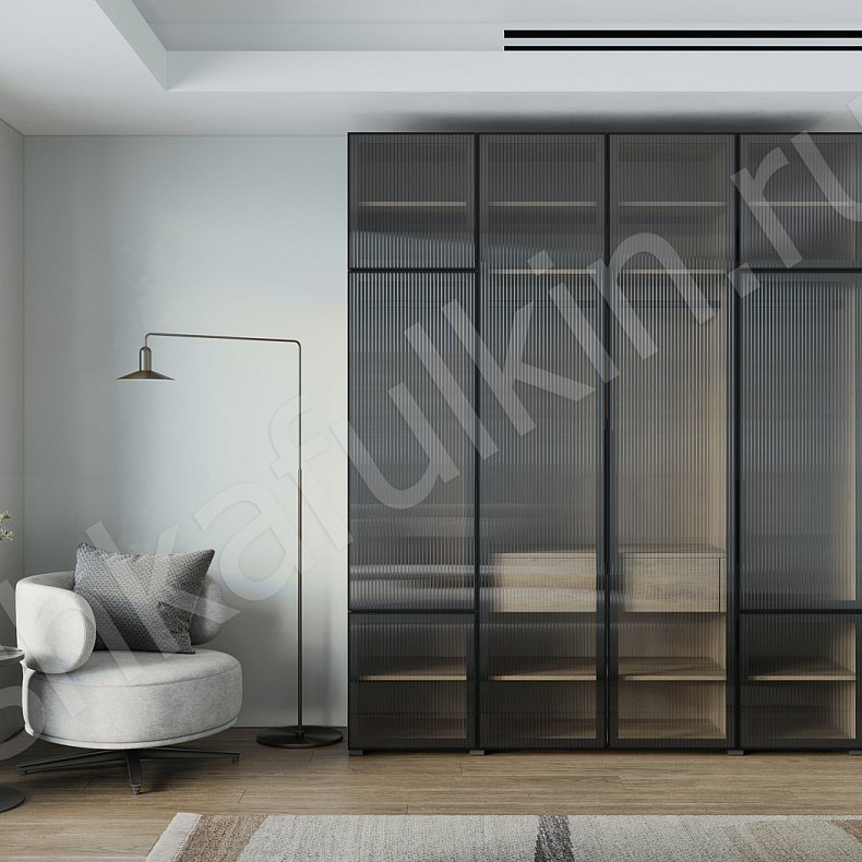 Шкаф Мору Темные Современный 4х створчатые Спальня Для вещей 1