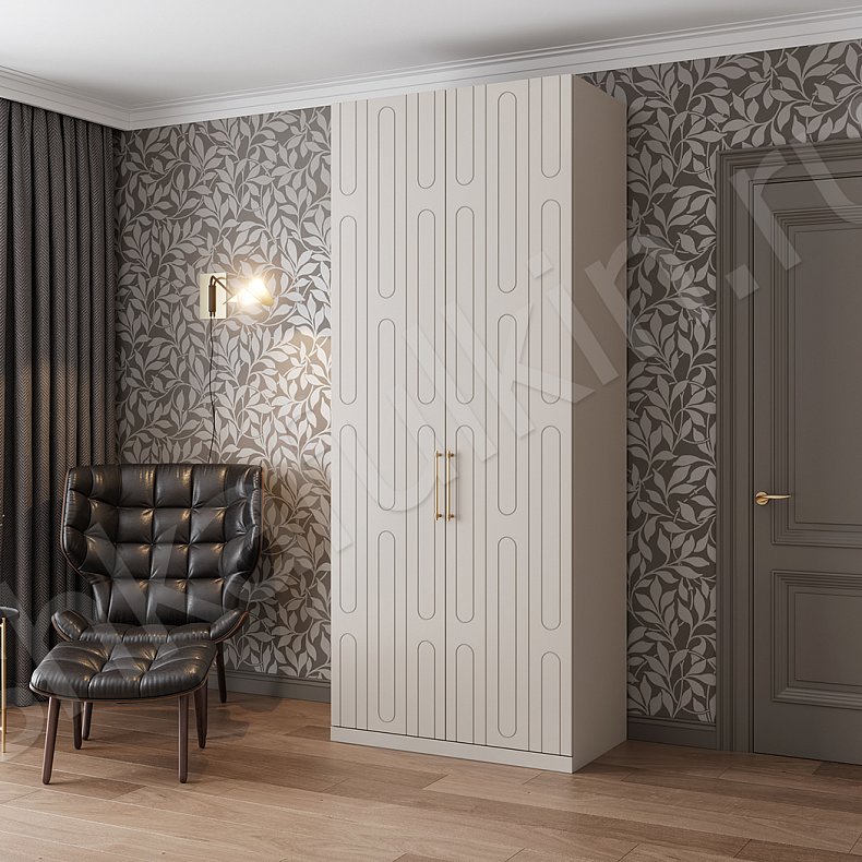 Шкаф 2 двери Шармель Светлые Белый Современный 2х створчатые Гостиная Для вещей