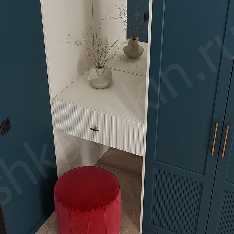 Прихожая Шелдон Зеленый Темные Цветной Неоклассика 4х створчатые Прихожая Для вещей 2