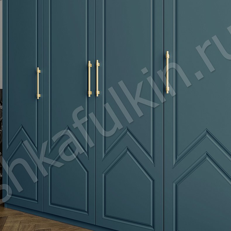 Изображение Шкаф Квинни Белый Цветной Синий Светлые Темные Неоклассика 4х створчатые Гостиная Для вещей 4