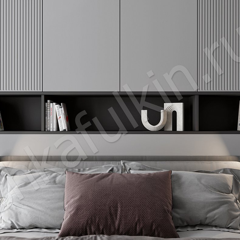 Изображение Гарнитур Жанель Светлые Серый Минимализм 6и створчатые Спальня Для белья Для книг Для вещей 4