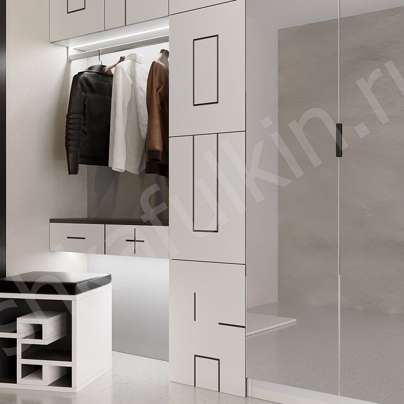 Изображение Прихожая Азимут Светлые Белый Современный 2х створчатые Прихожая Для вещей 4