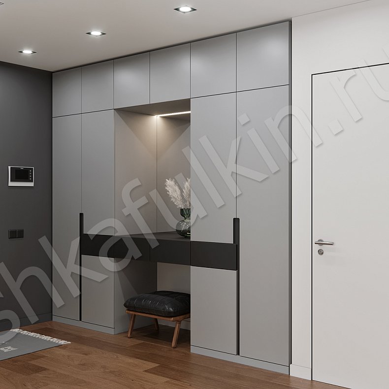 Прихожая Амиго Черный Светлые Серый Минимализм 4х створчатые Прихожая Для вещей 2