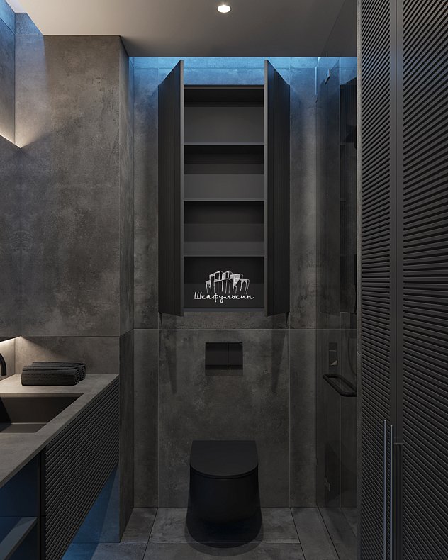 Мебель в санузел Шондер Темные Черный Современный   Для вещей 5