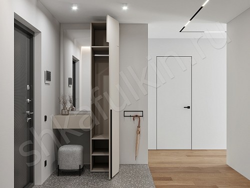Прихожая 1 дверь и консоль Симпле Светлые Минимализм  Прихожая 