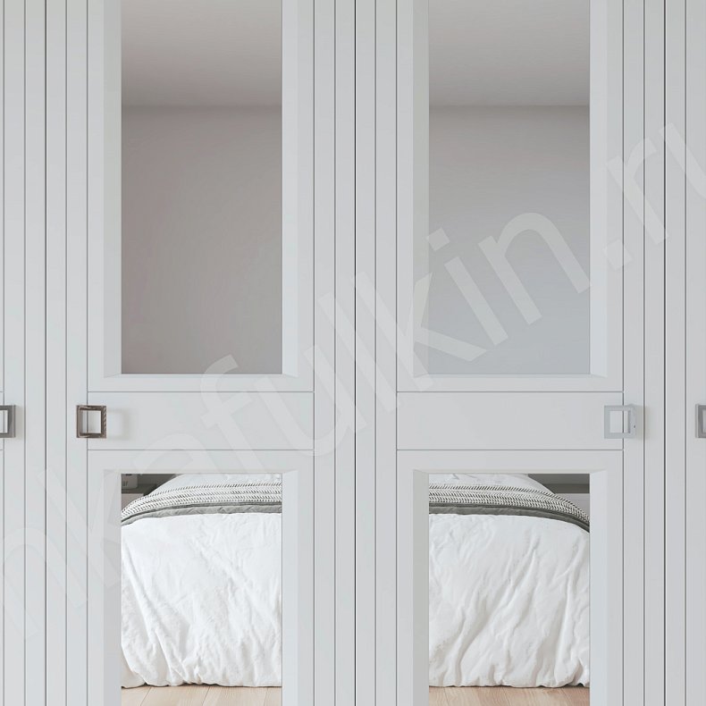 Изображение Шкаф и тумба Эмма Светлые Белый Неоклассика 6и створчатые Спальня Для вещей 2