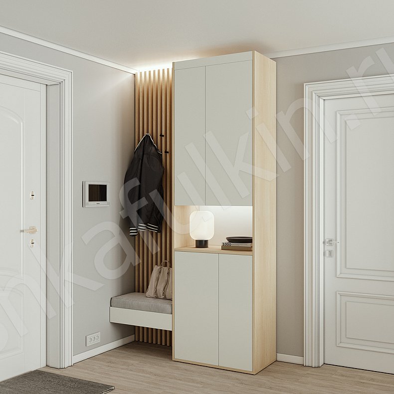 Изображение Прихожая Донни Древесный Белый Черный Серый Светлые Темные Скандинавский 2х створчатые Прихожая Для вещей 6