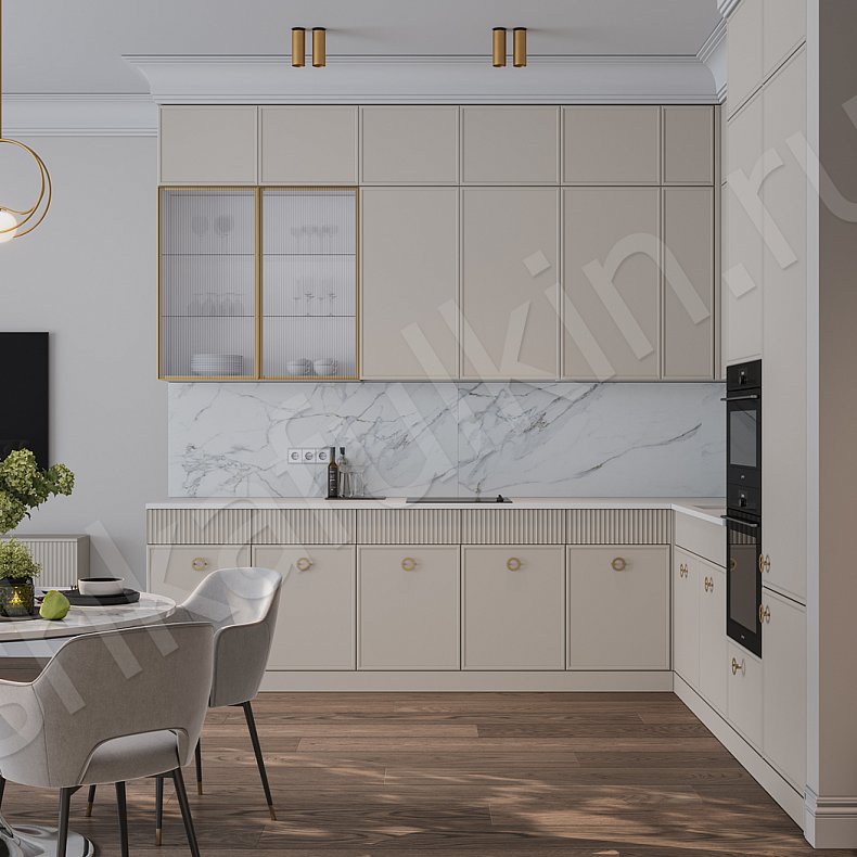 Кухня Тоскана Светлые Коричневый Неоклассика   Для посуды Для декора 1