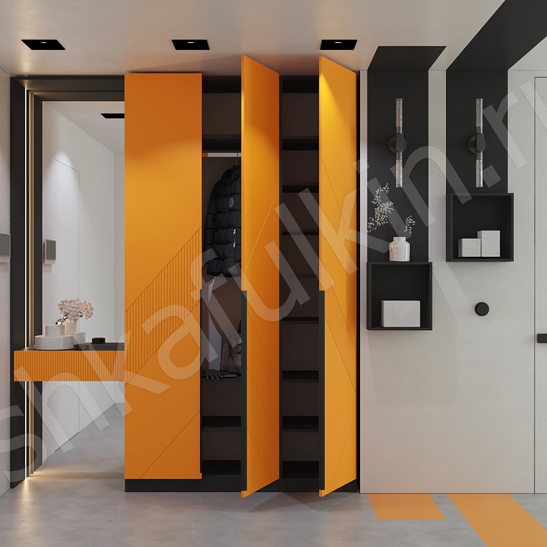 Прихожая Неонелли Цветной Коричневый Светлые Современный 3х створчатые Прихожая Для вещей 7