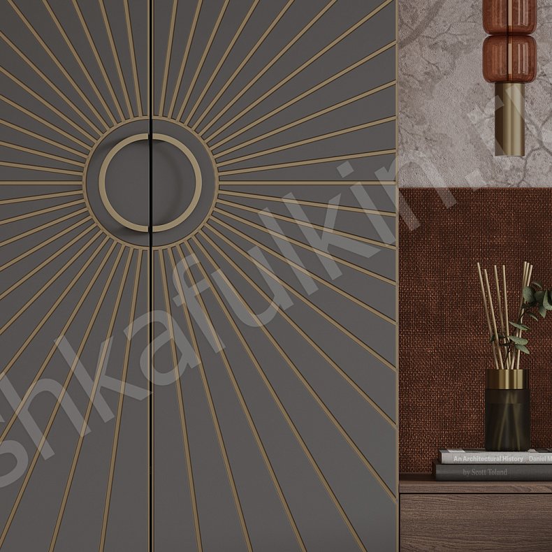 Гарнитур Санима Темные Золото Современный 4х створчатые Спальня Для вещей 4