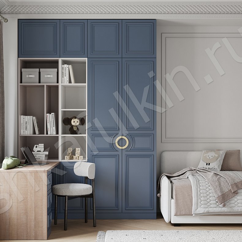 Изображение Детская Капулетти  Неоклассика 2х створчатые Детская Для вещей Для книг 2