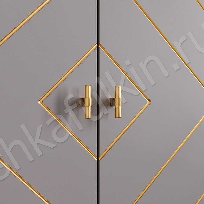 Встроенный шкаф Эклипс Золото Светлые Серый Современный 6и створчатые Гостиная Для вещей 1