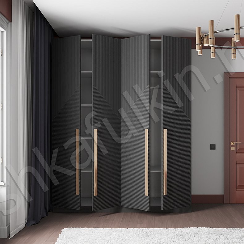 Шкаф Нотариус Черный Модерн 4х створчатые Гостиная Для вещей 10