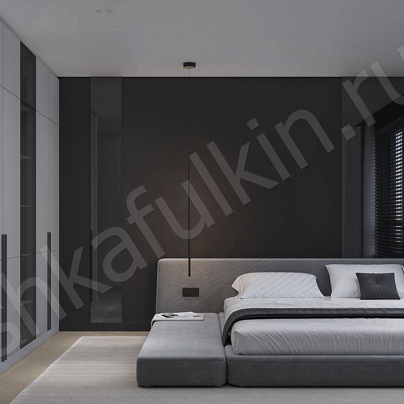 Изображение Встроенный шкаф со стеллажом Шондер Светлые Серый Современный 4х створчатые Спальня Для белья Для книг Для декора Для вещей 1