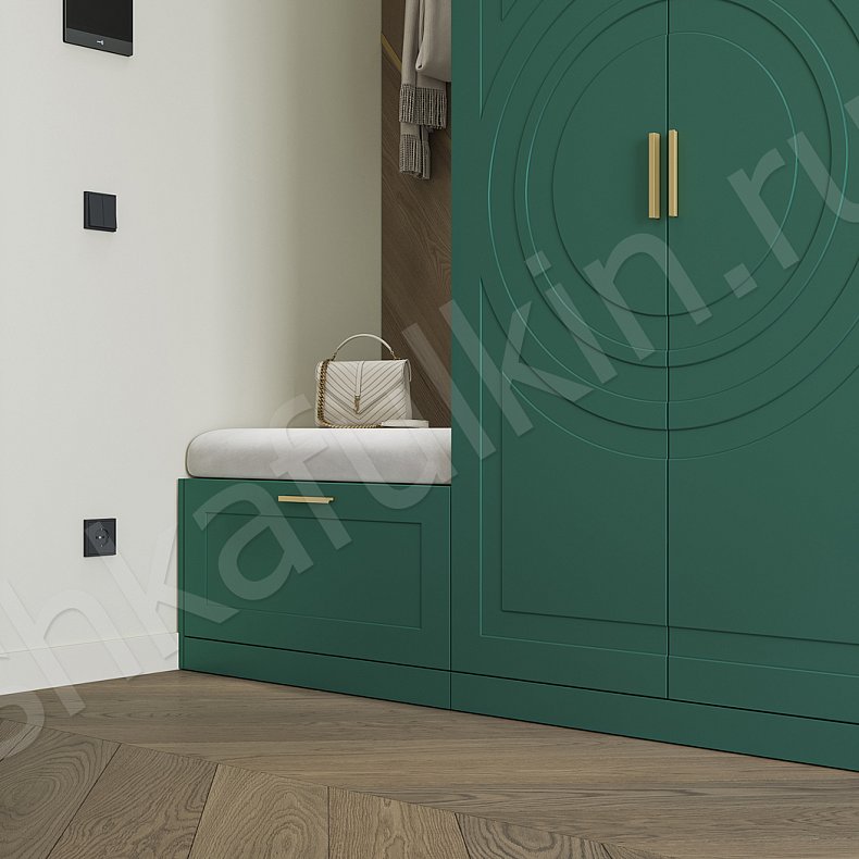 Прихожая Линдор Серый Цветной Светлые Темные Зеленый Современный 2х створчатые Прихожая Для вещей 8