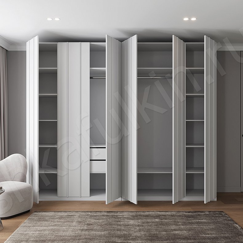 Шкаф 6 дверей Джорджия Белый Светлые Минимализм 6и створчатые Гостиная Для вещей 4
